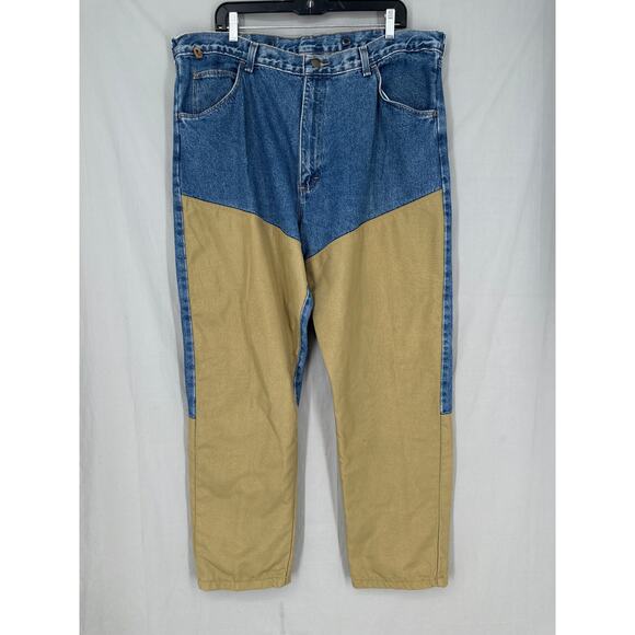 Vintage Wrangler Jeans Mens 40x30 Double Knee Hunting Brush Guard Canvas Gorp - Picture 1 of 9
